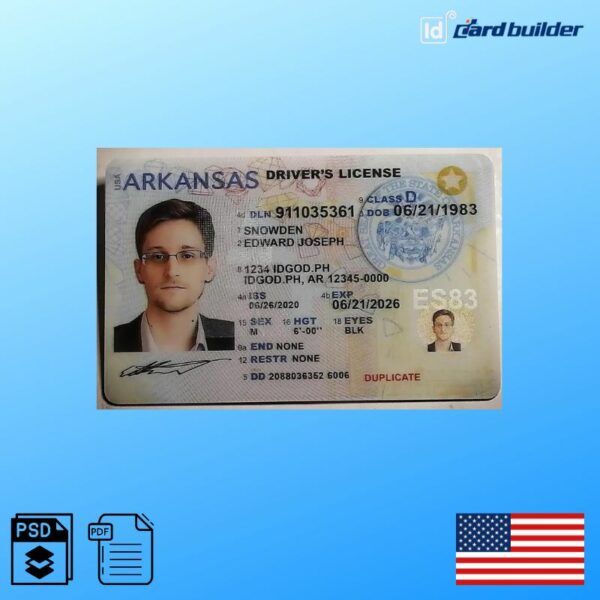 Arkansas Drivers License Template