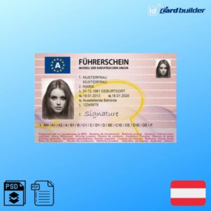 Austria Drivers License Template
