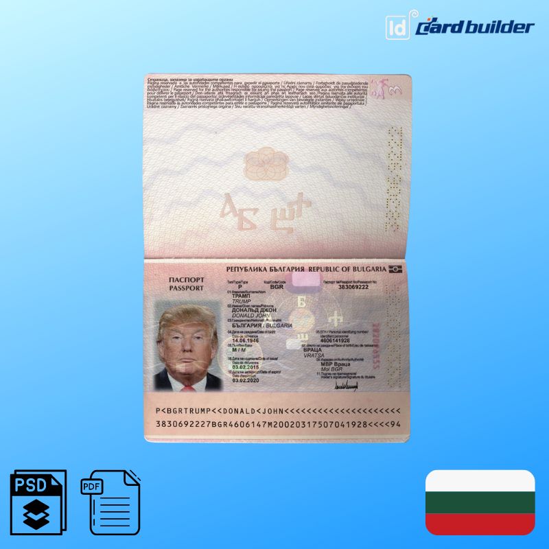 Bulgarian Passport Template   Bulgarian Passport Template 