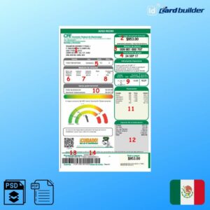 CFE Mexico Utility Bill Template