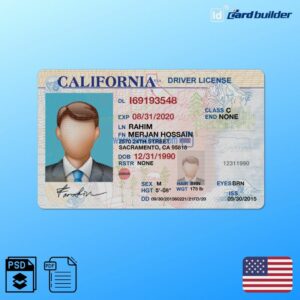 California Drivers License Template