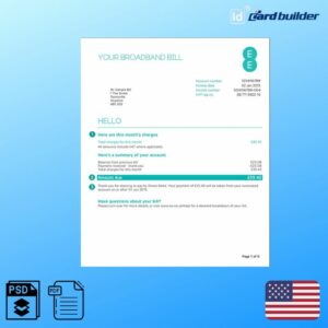 EE UK Utility Bill Template