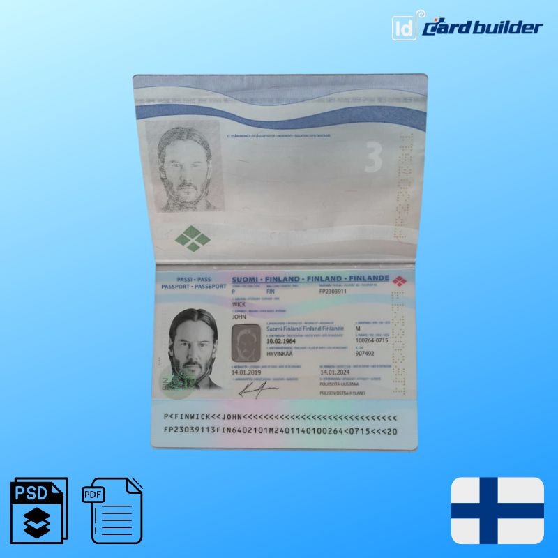 Finland Passport Template   Finland Passport Template 