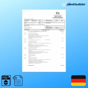 German Handelsbanken Bank Statement Template