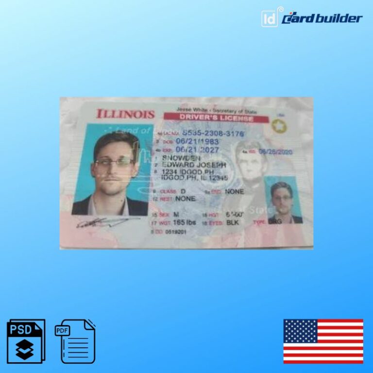 Illinois Drivers License Template