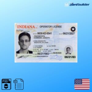 Indiana Drivers License Template