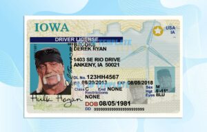 Iowa Drivers License Template 1