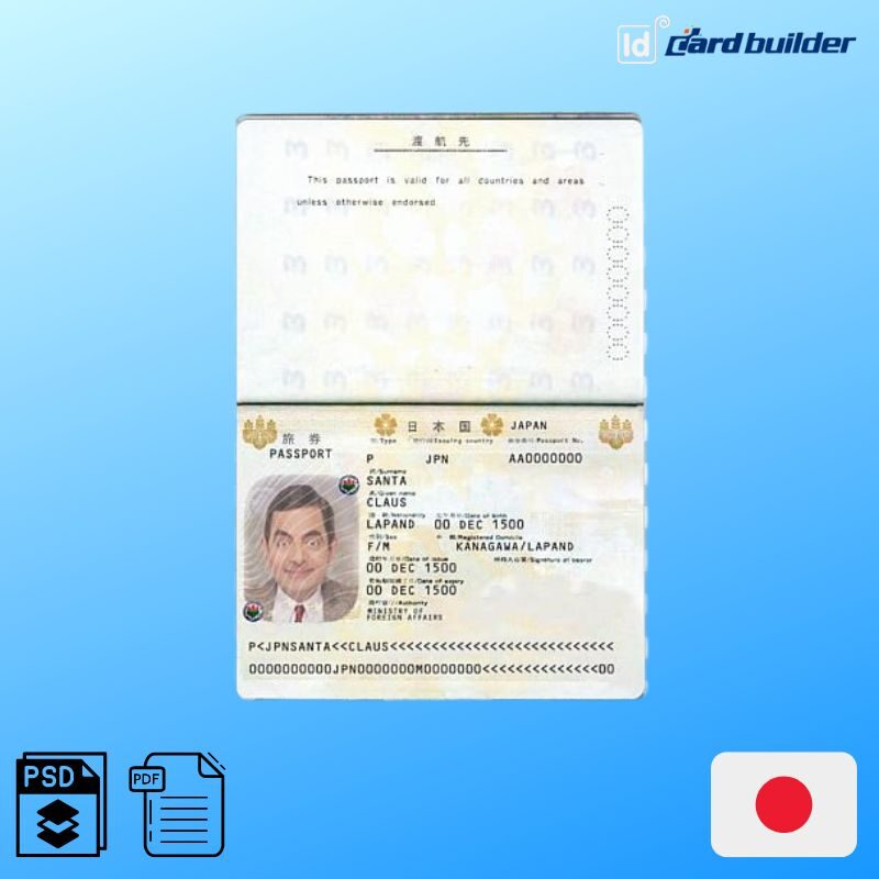 Japanese Passport Template 4319