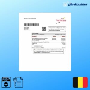 Luminus Belgium Utility Bill Template