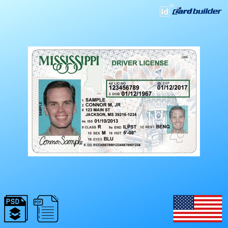 Mississippi Drivers License Template