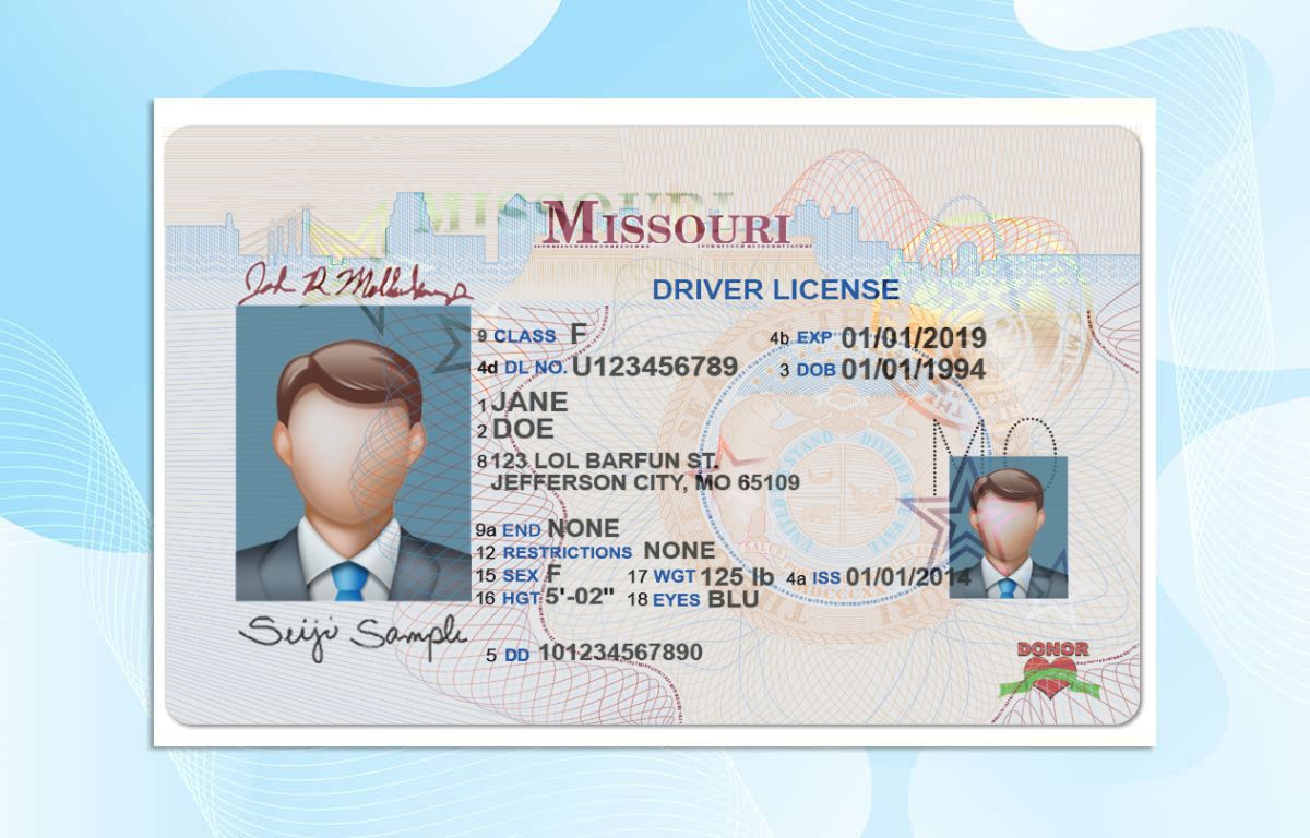 Missouri Drivers License Template