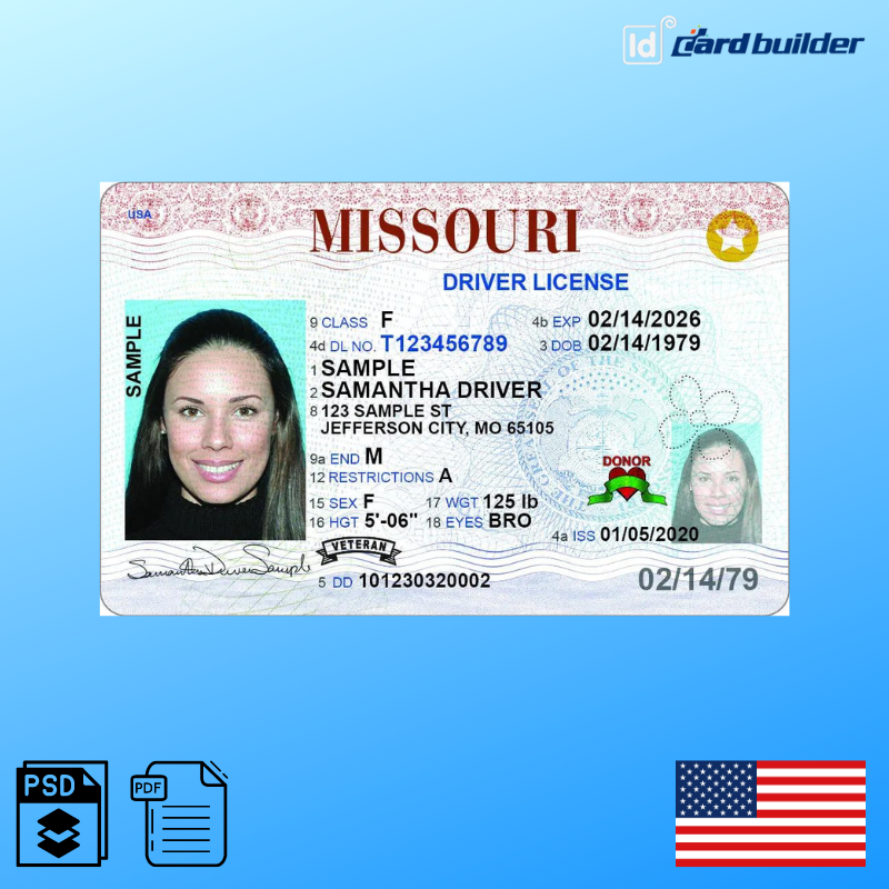 Missouri Drivers License Template