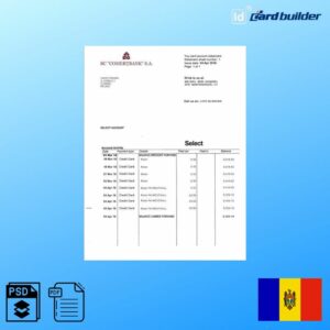Moldova BC Comertbank Statement Template