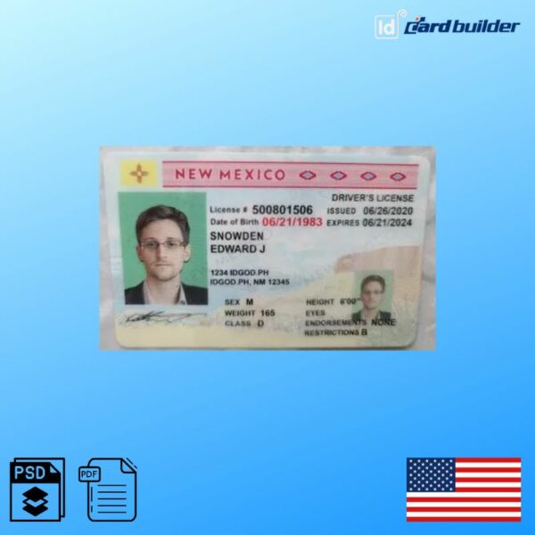 New Mexico Drivers License Template