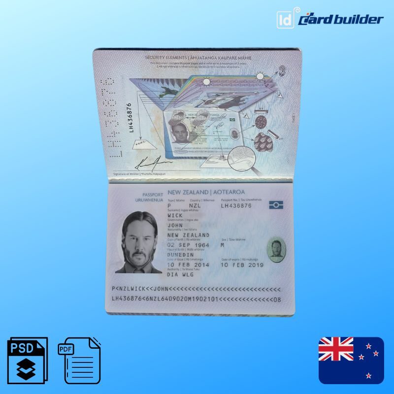 New Zealand Passport Template 5702