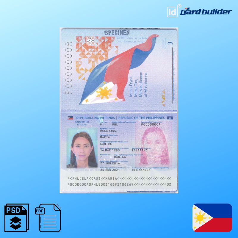 Philippine Passport Template   Philippine Passport Template 