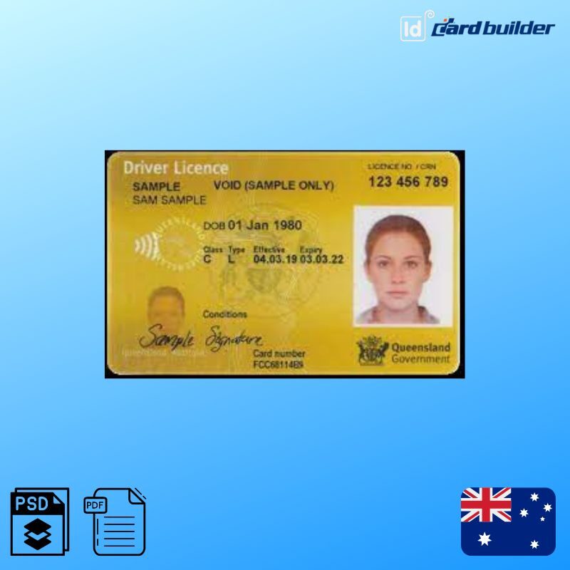 Queensland Drivers License Template