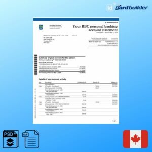 RBC Bank Statement Template