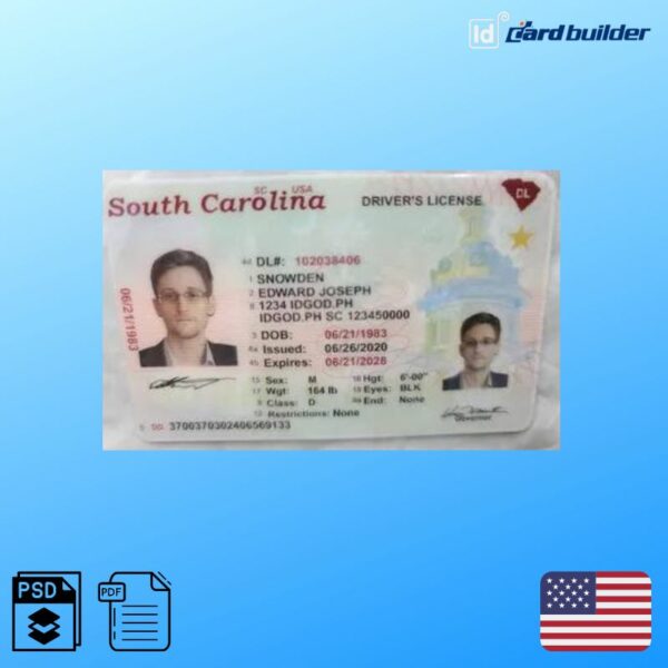 South Carolina Drivers License Template 4548