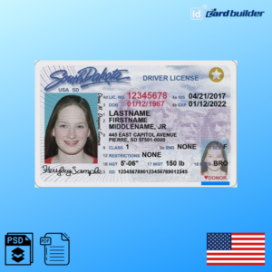 South Dakota Drivers License Template