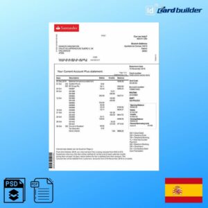 Spain Standard Bank Statement Template
