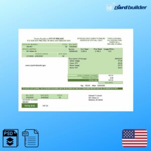 UK City of Midland Utility Bill Template