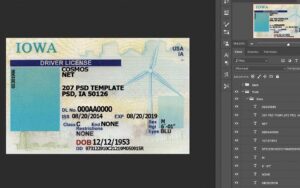 Iowa Drivers License Template