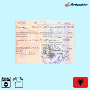 ALBANIA Visa template