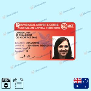 AUSTRALIA CAPITAL STATE DRIVER LICENSE TEMPLATE