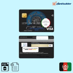 Afghanistan Da bank visa credit card template