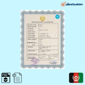 Afghanistan vital record death certificate template