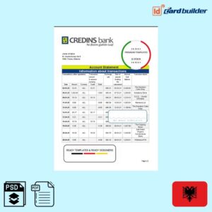 Albania Credins bank statement template
