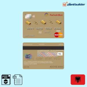 Albania ProCredit bank mastercard debit card template