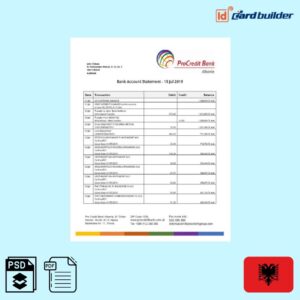 Albania ProCreditBank bank statement Template