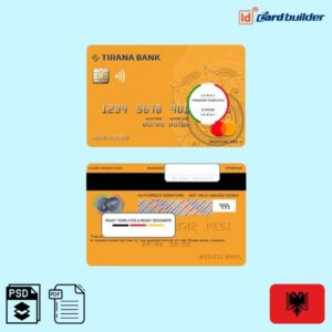 Albania Tirana bank mastercard template