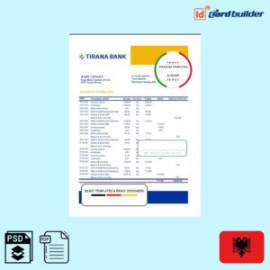 Albania Tirana bank statement template