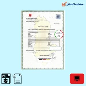 Albania death certificate Template