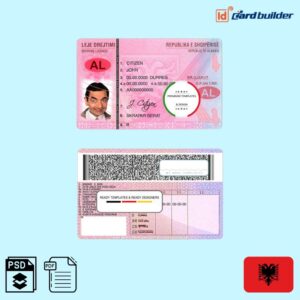 Albania driving license template