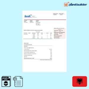 Albanian Power Corporation utility bill template