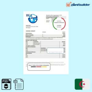 Algeria Banque extérieure d’Algérie bank statement template