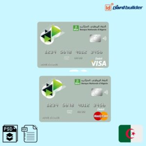 Algeria Banque nationale d’Algérie bank visa and mastercard template
