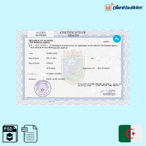 Algeria vital record death certificate template