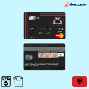 Bank of Albania mastercard debit card template