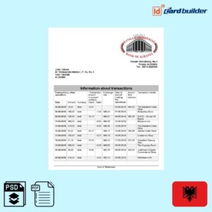Bank of Albania statement template