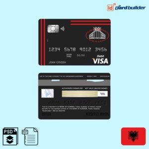 Bank of Albania visa card debit card template