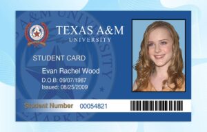 Texas A&M University ID Template PSD