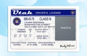 Utah Drivers License Template PSD FREE