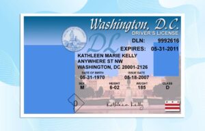 Washington DC Drivers License Template PSD FREE