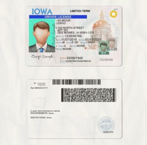 Iowa Drivers License Template (Editing View)