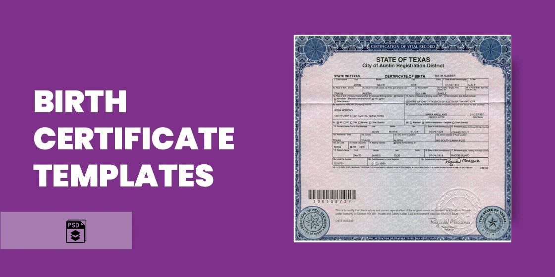 fake birth certificate templates